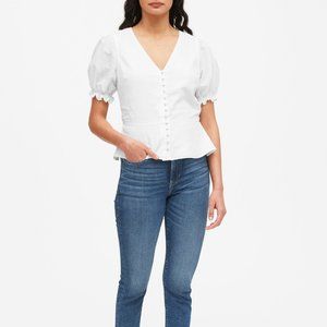 BANANA REPUBLIC WHITE PEPLUM BLOUSE SIZE XXL